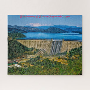 Fontana Falls North Carolina. Christmas Greetings  Jigsaw Puzzle