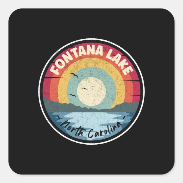 Fontana Lake North Carolina Colourful Square Sticker (Front)