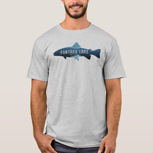 Fontana Lake North Carolina Fish T-Shirt (Front)