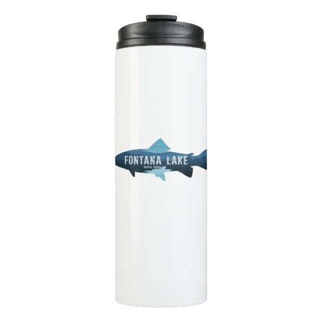 Fontana Lake North Carolina Fish Thermal Tumbler (Front)
