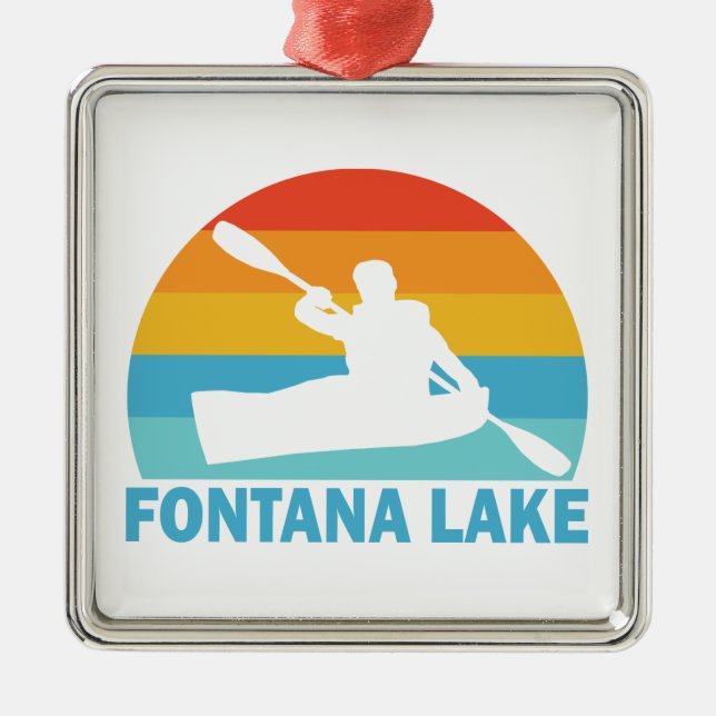 Fontana Lake North Carolina Kayak Metal Ornament (Front)
