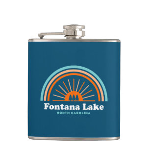 Fontana Lake North Carolina Rainbow Hip Flask