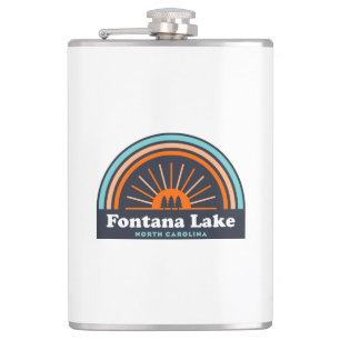 Fontana Lake North Carolina Rainbow Hip Flask