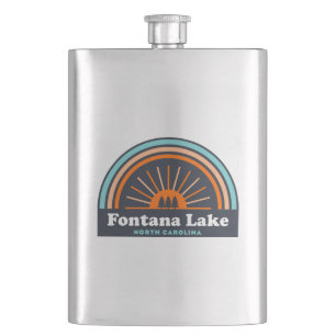 Fontana Lake North Carolina Rainbow Hip Flask