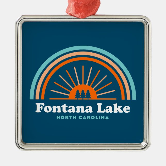 Fontana Lake North Carolina Rainbow Metal Ornament (Front)