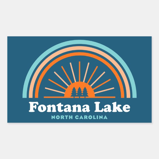 Fontana Lake North Carolina Rainbow Sticker (Front)
