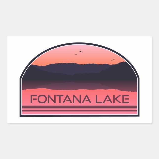 Fontana Lake North Carolina Red Sunrise Sticker (Front)
