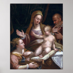 Fontana - The Holy Family With Saint Catherine Of Poster