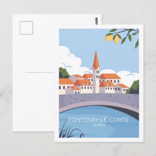 Fontenay le comte Famous Travel Place Illustration Postcard
