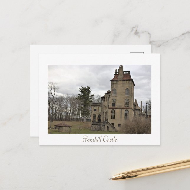 Fonthill Castle Postcard (Front/Back In Situ)