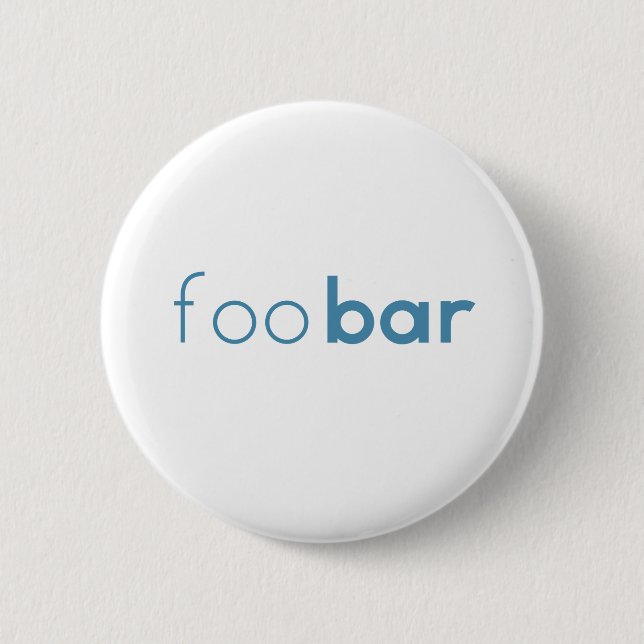 Foo Bar Minimalist Design 2 Inch Round Button (Front)