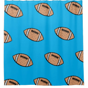 Fooball Pattern On Blue Background
