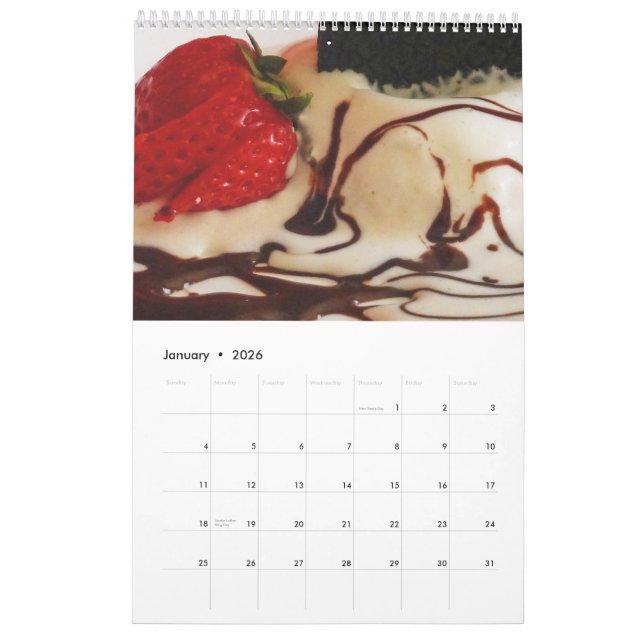 Food 12 Month Wall Calendar (Jan 2026)