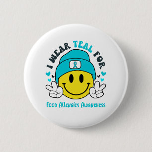 Food Allergies Awareness Ribbon Support Gifts 2 Inch Round Button