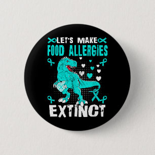 Food Allergies Awareness Trex For Kids Boys 2 Inch Round Button