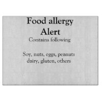 Food allergy alert add name text food items invita