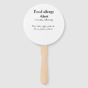 Food allergy alert add name text food items invita hand fan