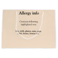 Food allergy alert add name text food items invita