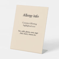 Food allergy alert add name text food items invita