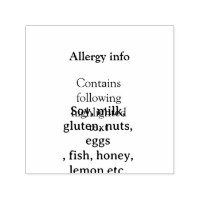 Food allergy alert add name text food items invita