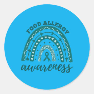 Food Allergy Awareness Month Rainbow Classic Round Sticker