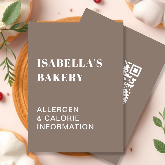 Food Allergy Calorie Information QR Code Card (Creator Uploaded)