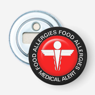 Food Allergy Medical Alert Key Chain Bottle Opener