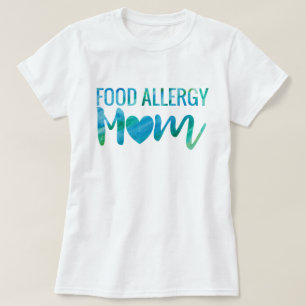 Food Allergy Mom Watercolor Typography Awareness T-Shirt