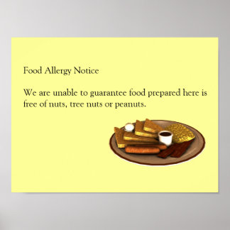 Food Allergy Notice Poster