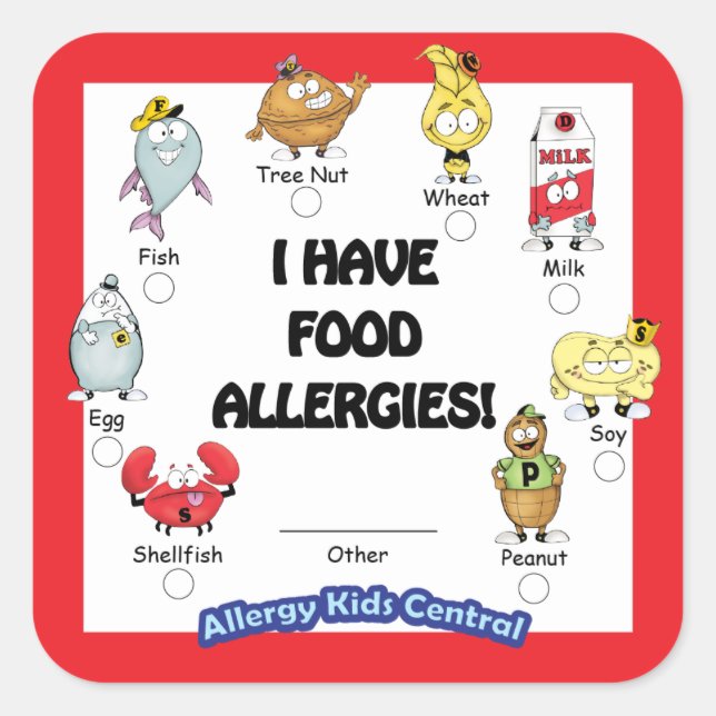 Food Allergy Sticker (Front)