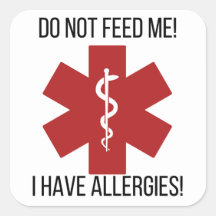 Food allergy stickers for daycare or school