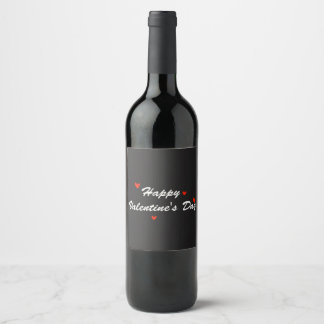 Food and Beverage Label Set Happy Valentine's Day
