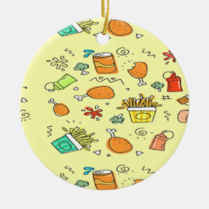 Food and drink pattern ceramic ornament