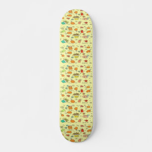 Food and drink pattern skateboard