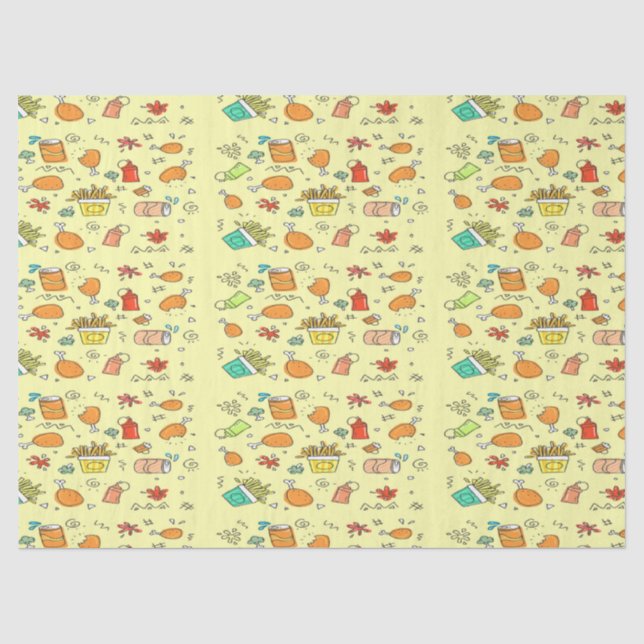 Food and drink pattern tissue paper (Front)