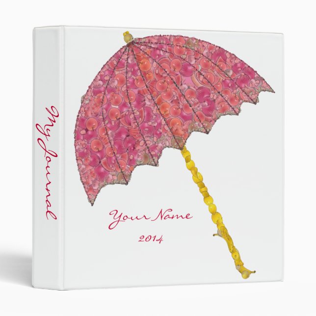 Food Art Pink Umbrella Binder (Front/Spine)