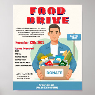 Food Bank Donation   Customizable Design for Poster