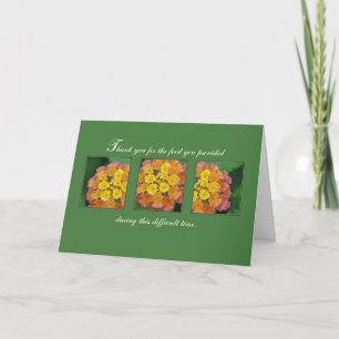 Food Bereaved, Thank You Expression of Sympathy Card