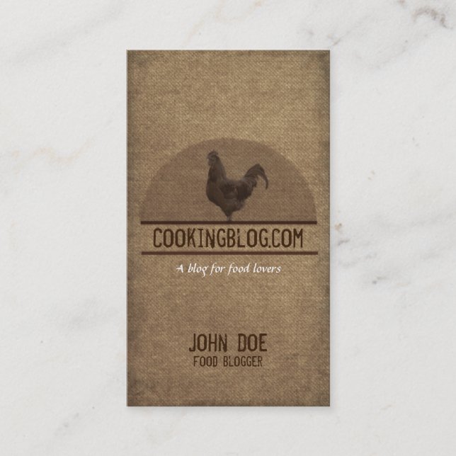 Food Blog Rooster Business Card (Front)