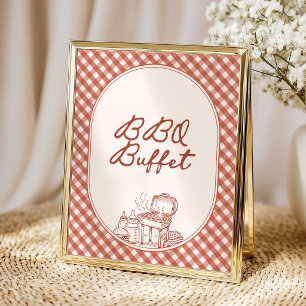 Food Buffet Baby Q BBQ Couples Baby Shower Poster