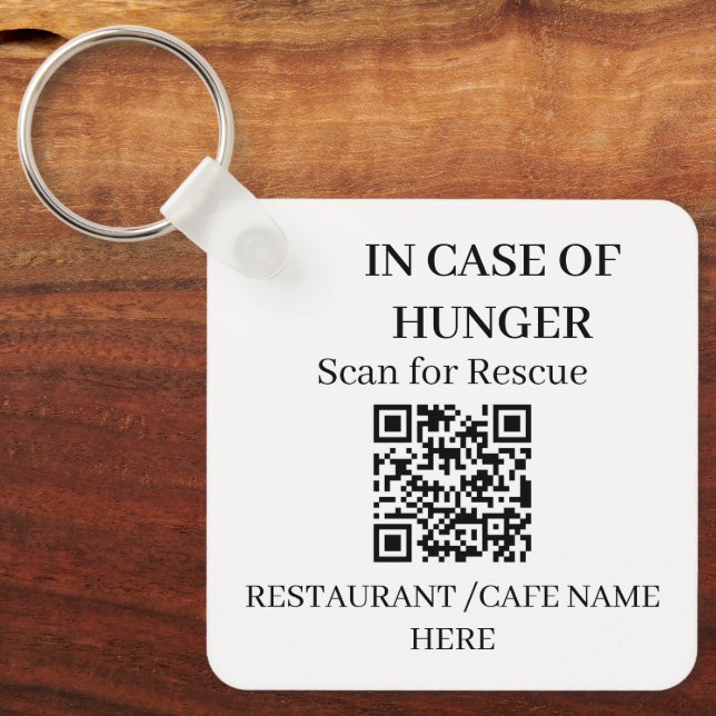 Food Business Marketing Tool QR CODE Keychain (Front)