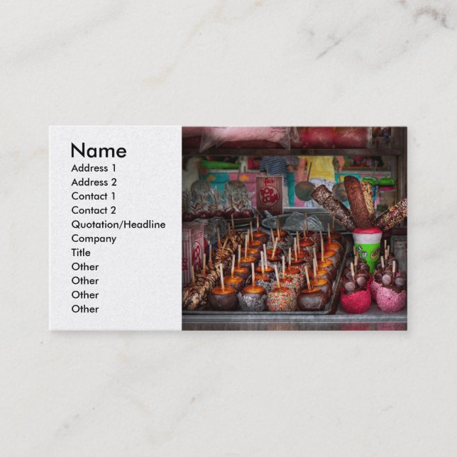 Food - Candy - Chocolate covered everything Business Card (Front)