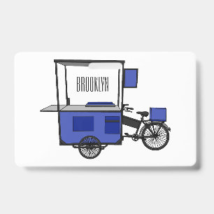 Food cart cartoon illustration badge