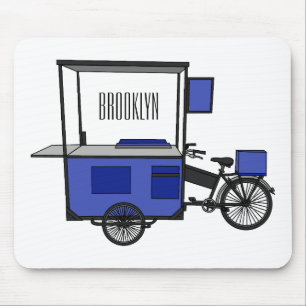 Food cart cartoon illustration mouse pad