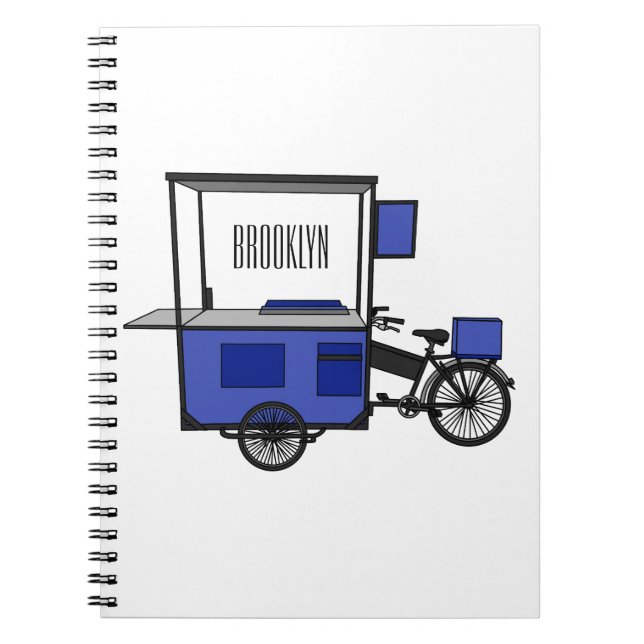 Food cart cartoon illustration notebook (Front)