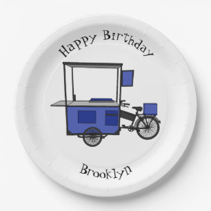 Food cart cartoon illustration paper plate