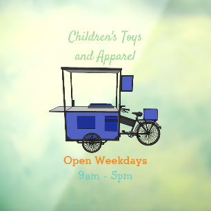 Food cart cartoon illustration window cling