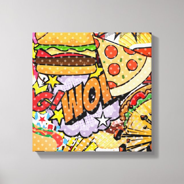 Food Cartoon Canvas Print (Front)