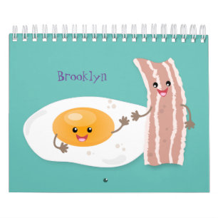Food cartoon illustration calendar