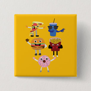 Food Characters 2 Inch Square Button